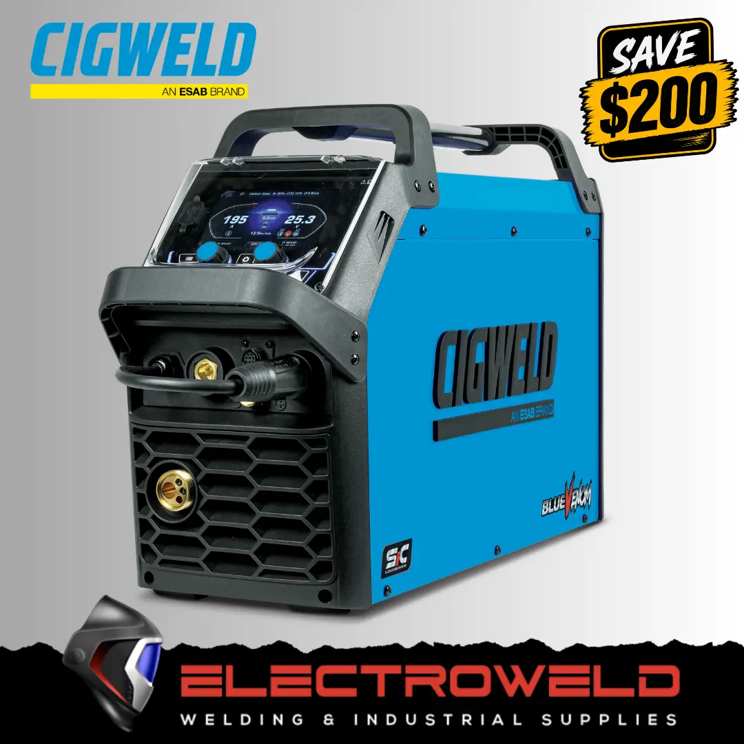 CIGWELD BlueVenom XF195 SiC 195A Multi Process Welder | MIG Gasless Lift TIG Stick | 240V 10A | W1400195